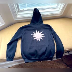 Black Hoodie with Sun Graphic